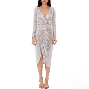 Betsy & Adam Sequin Long Sleeve Dress size 2